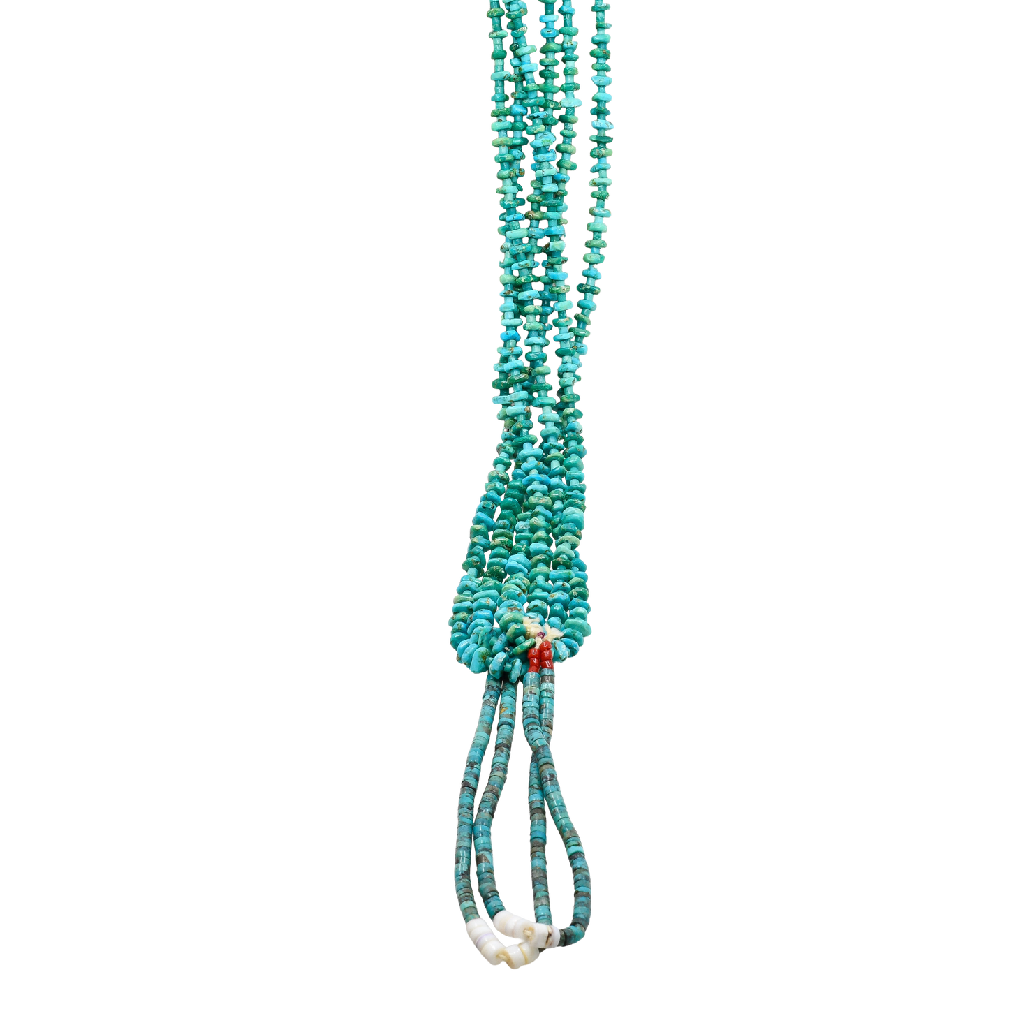 Vintage Navajo Three Strand Turquoise Bead Necklace