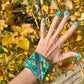 Vintage Turquoise Cobblestone Mosaic Inlay Bracelet