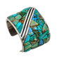 Vintage Turquoise Cobblestone Mosaic Inlay Bracelet