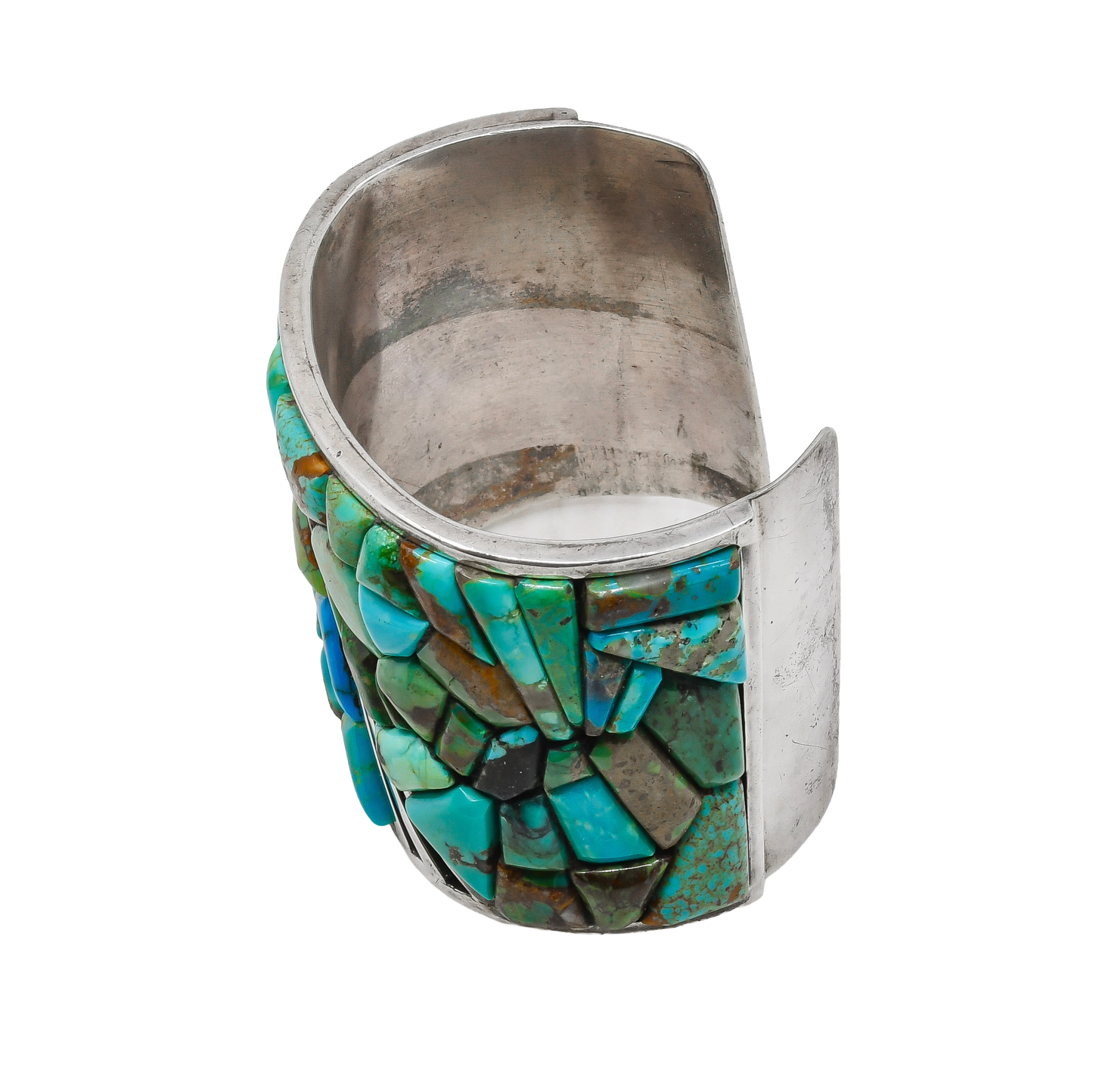 Vintage Turquoise Cobblestone Mosaic Inlay Bracelet