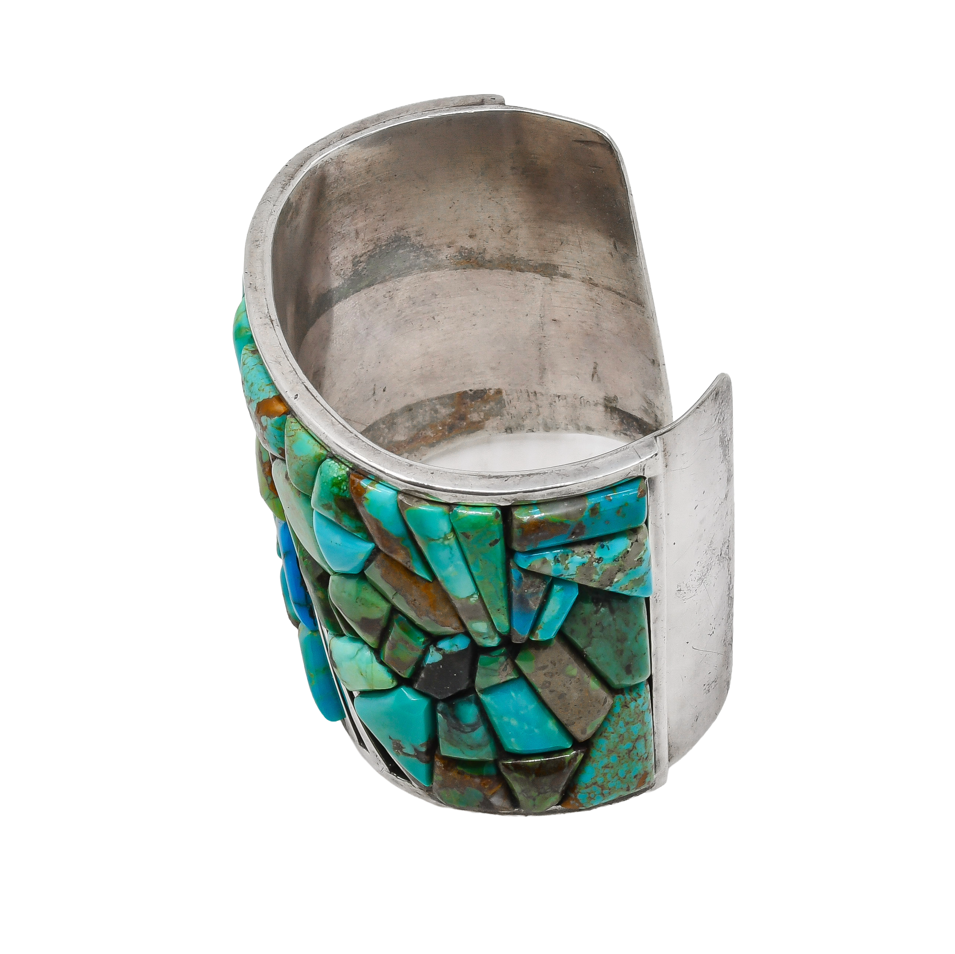 Vintage Turquoise Cobblestone Mosaic Inlay Bracelet