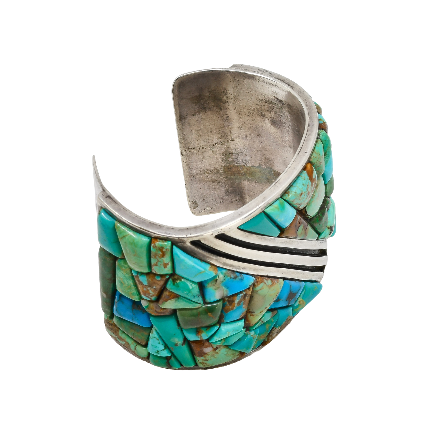 Vintage Turquoise Cobblestone Mosaic Inlay Bracelet