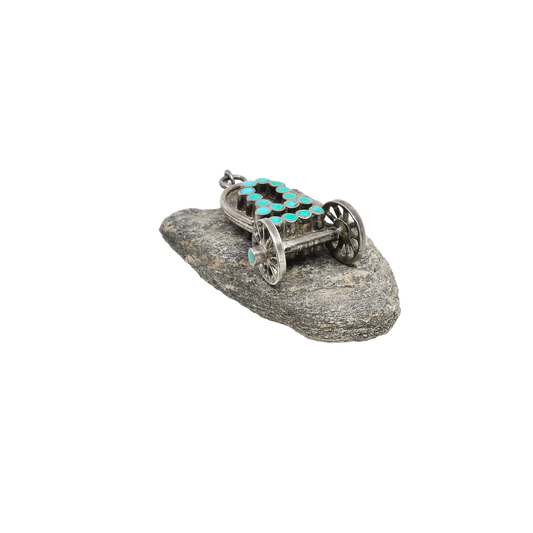 Vintage Zuni Covered Wagon Pendant by Dishta Family