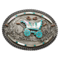Vintage Zuni Inlay Buckle of A Covered Wagon by Vincent and Marvina Dishta