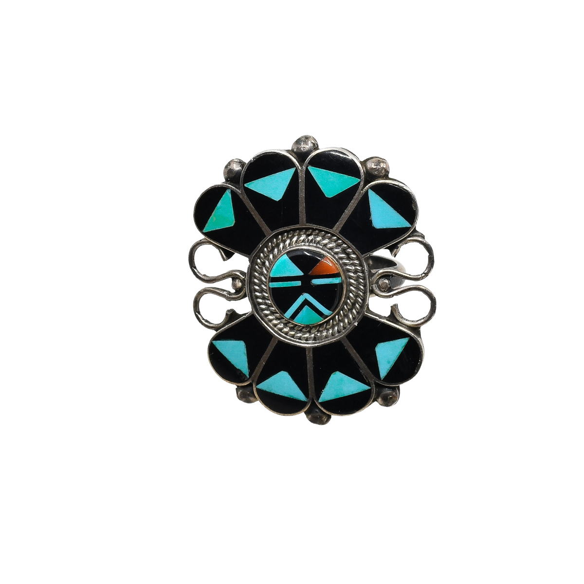 Vintage Zuni Sunface Ring by Benji and Shirley Tzuni