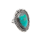 Vintage Navajo Ring With Greenish Turquoise Stone