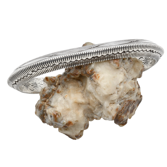 Vintage Navajo Silver Carinated Bracelet With File and Stamp Work