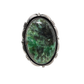Vintage Navajo Silver Ring With Green Chalcedony Stone