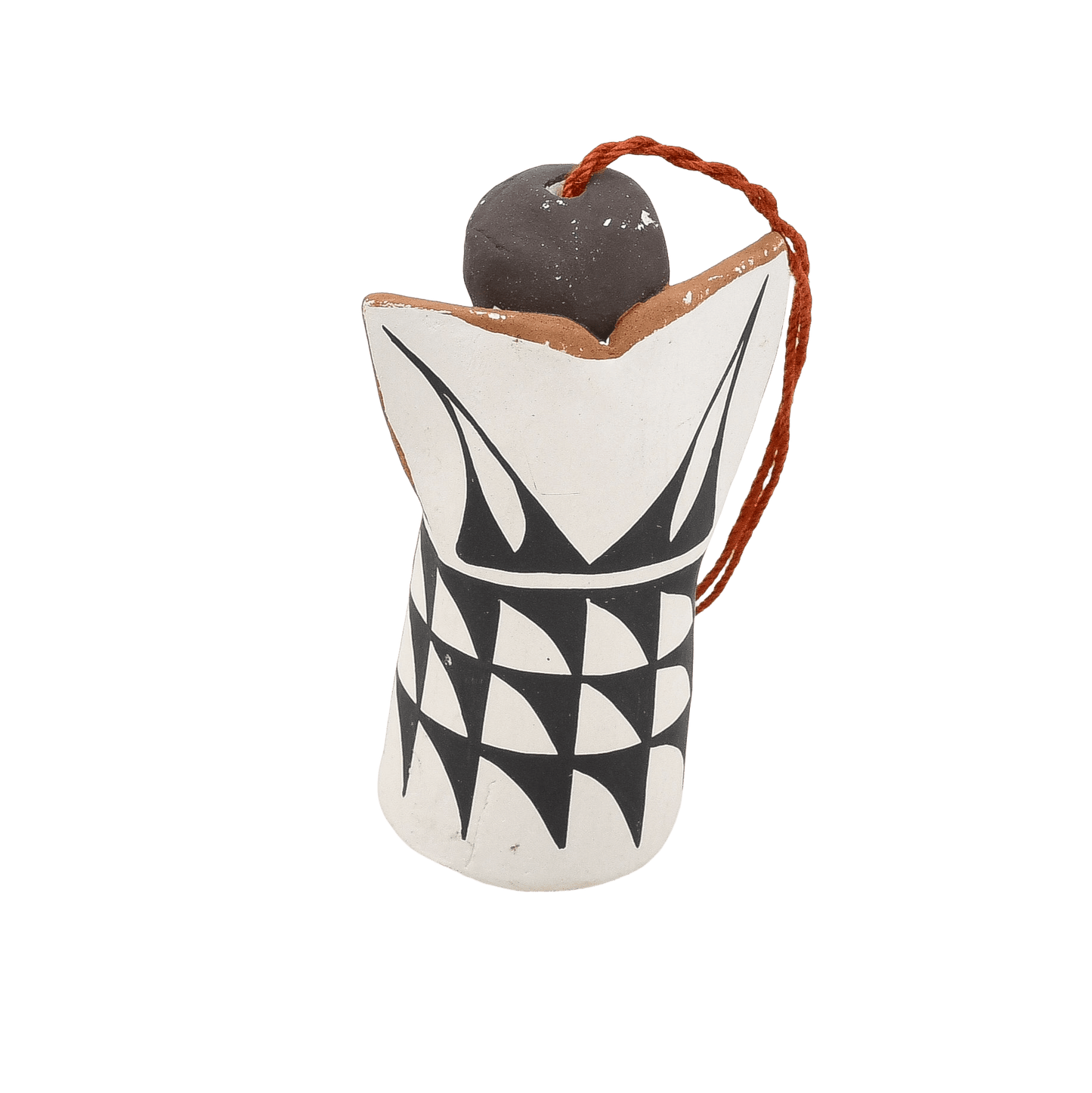 Acoma Pottery Angel Ornament by Mae Shields - Turquoise & Tufa