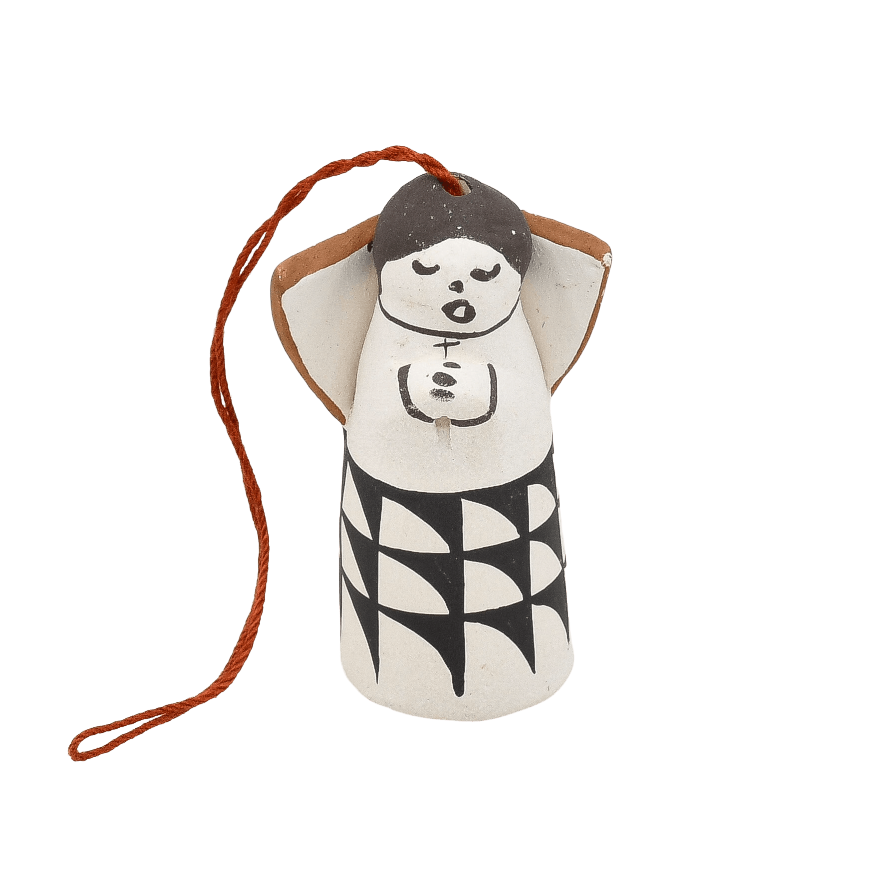 Acoma Pottery Angel Ornament by Mae Shields - Turquoise & Tufa