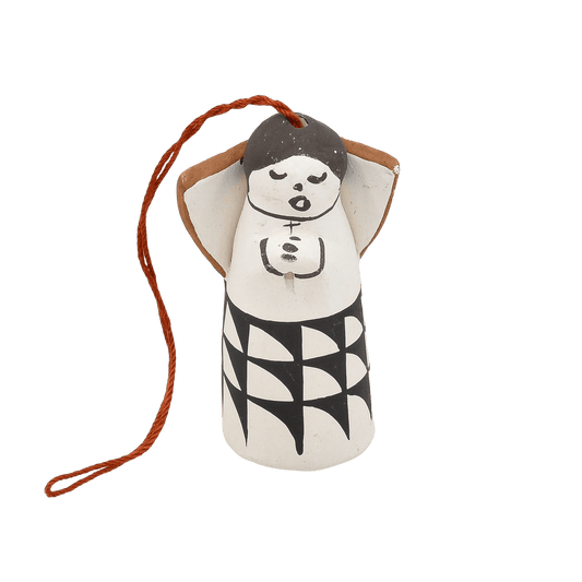 Acoma Pottery Angel Ornament by Mae Shields - Turquoise & Tufa