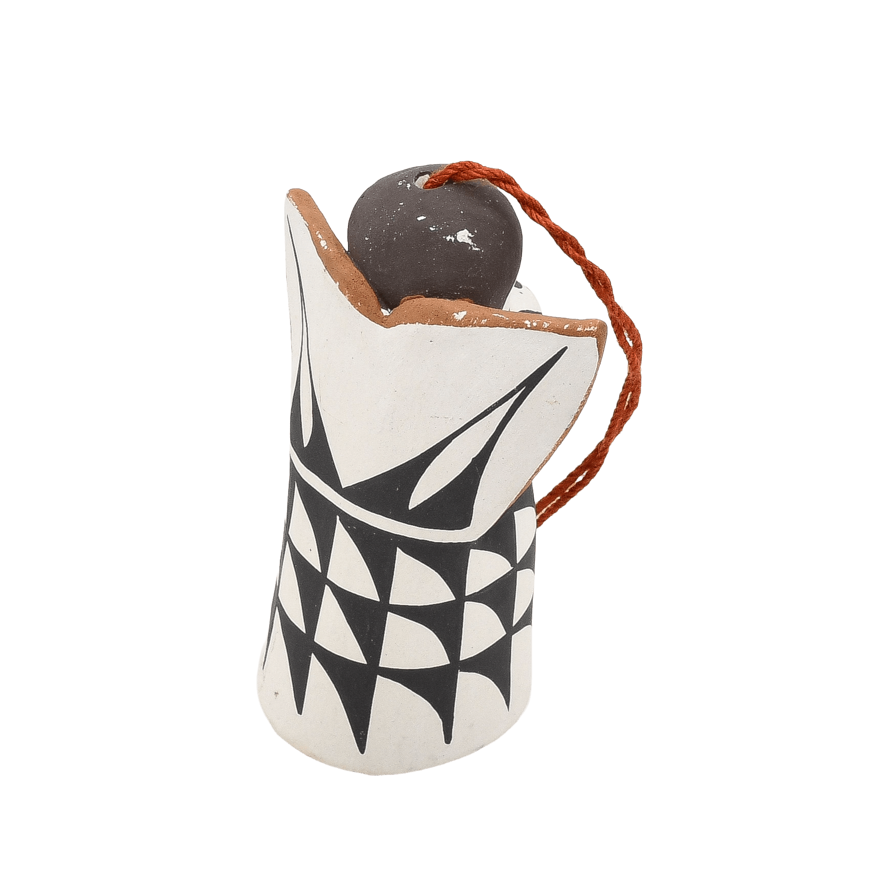 Acoma Pottery Angel Ornament by Mae Shields - Turquoise & Tufa