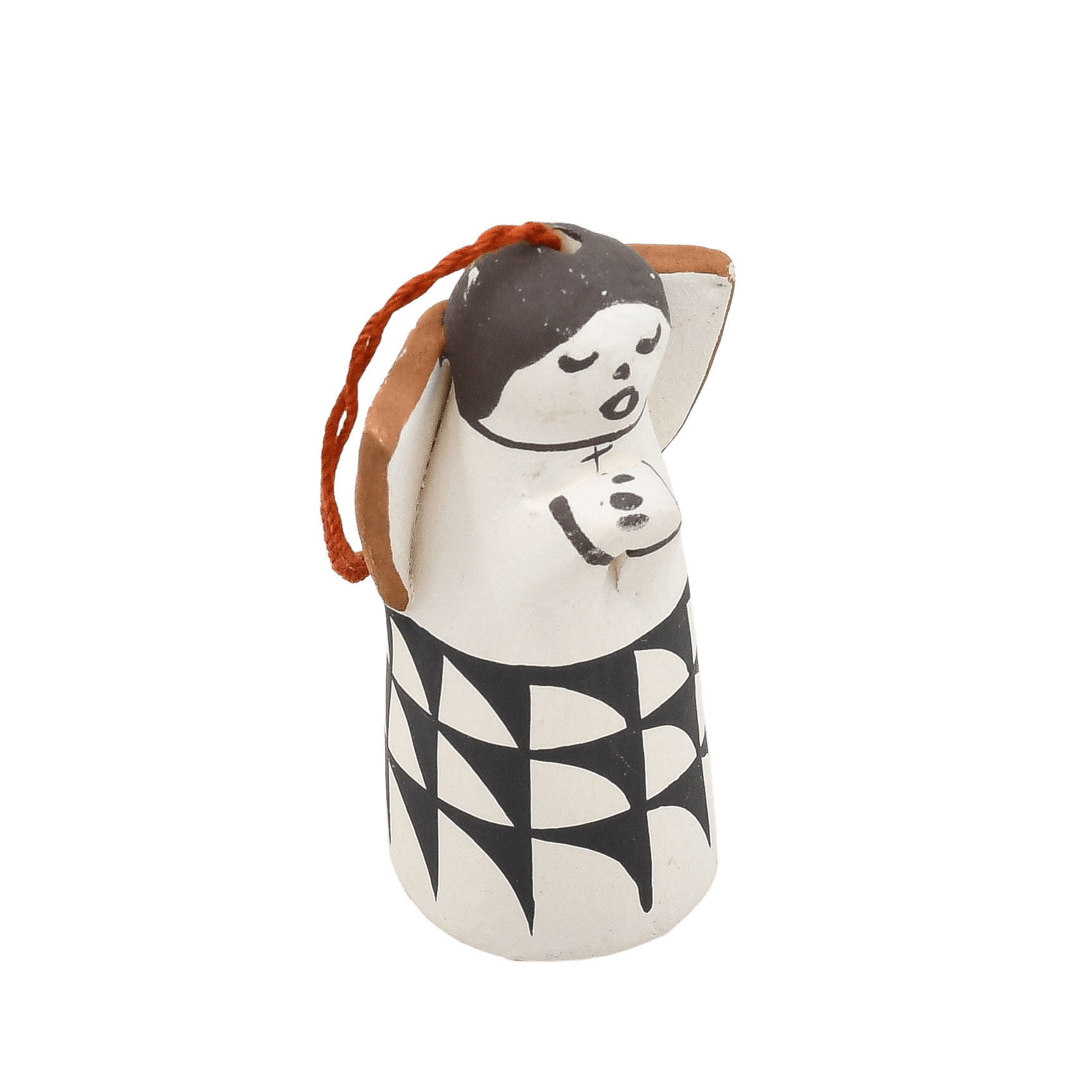 Acoma Pottery Angel Ornament by Mae Shields - Turquoise & Tufa