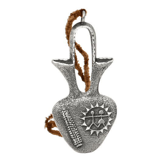 Anthony Lovato Pewter Olla Ornament - Turquoise & Tufa