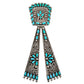 Billy And Betty Betoney Navajo Neck Tie of Turquoise & Silver - Turquoise & Tufa
