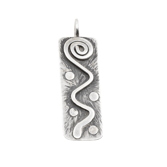Contemporary Eric Othole Pendant of Sterling Silver - Turquoise & Tufa