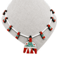Depression Era Santo Domingo Pueblo Thunderbird Necklace - Turquoise & Tufa