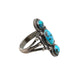 Early Navajo or Pueblo Three Stone Turquoise and Silver Ring - Turquoise & Tufa