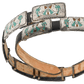 Early Tommy Singer Belt With Chip Inlay Waterbirds - Turquoise & Tufa
