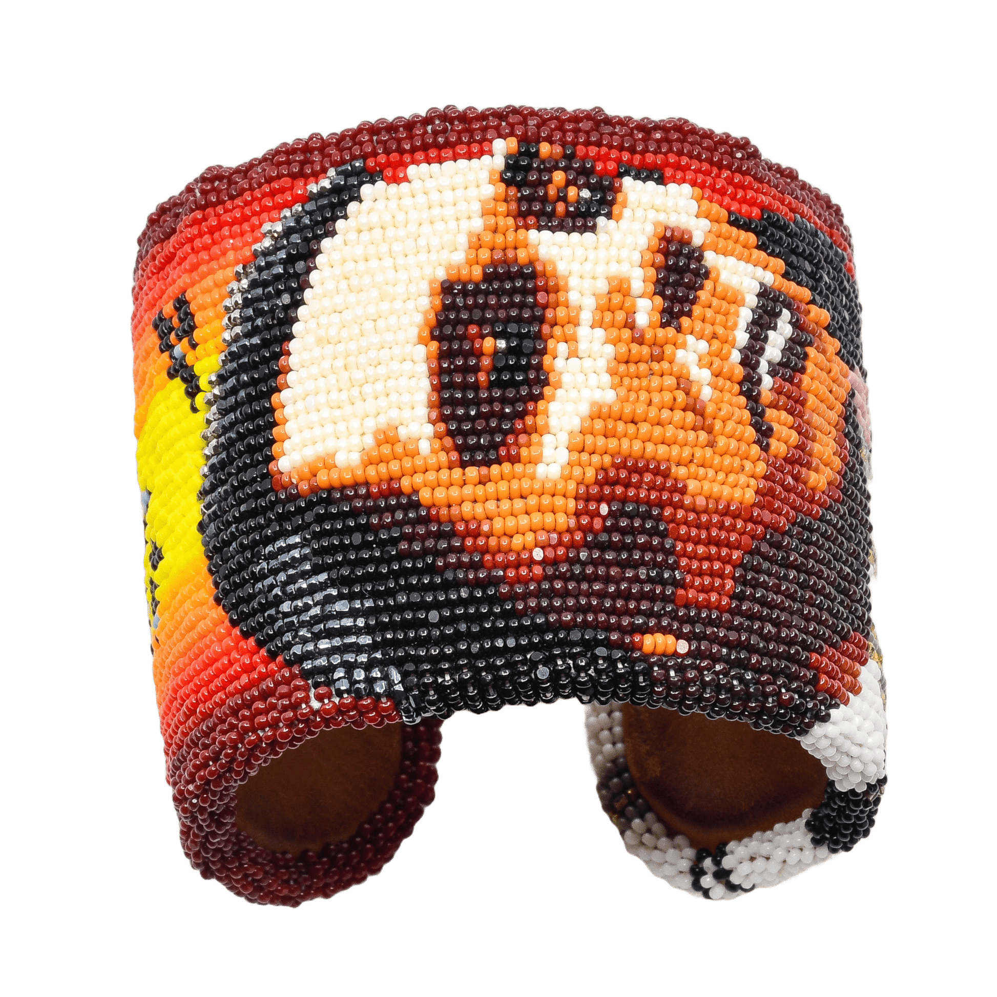 Extra Wide Marcus Amerman Beaded Portraiture Cuff Bracelet - Turquoise & Tufa