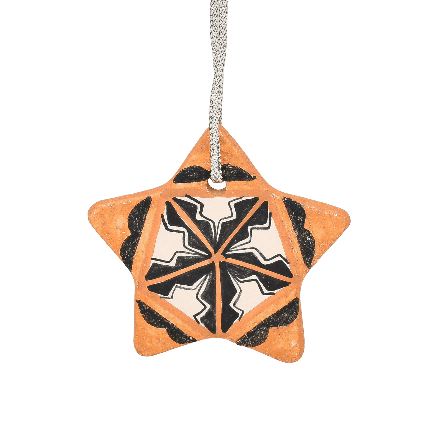 Handmade Pottery Ornament By Hilda Tenorio Coriz - Turquoise & Tufa