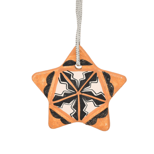 Handmade Pottery Ornament By Hilda Tenorio Coriz - Turquoise & Tufa