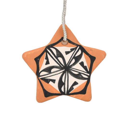 Hilda Coriz Tenorio Handmade Pottery Star Ornament - Turquoise & Tufa