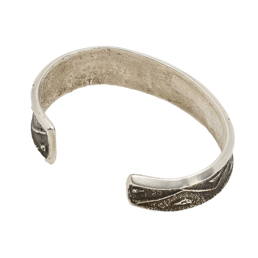 Ira Custer Bracelet of Tufa Cast Silver Lightning - Turquoise & Tufa