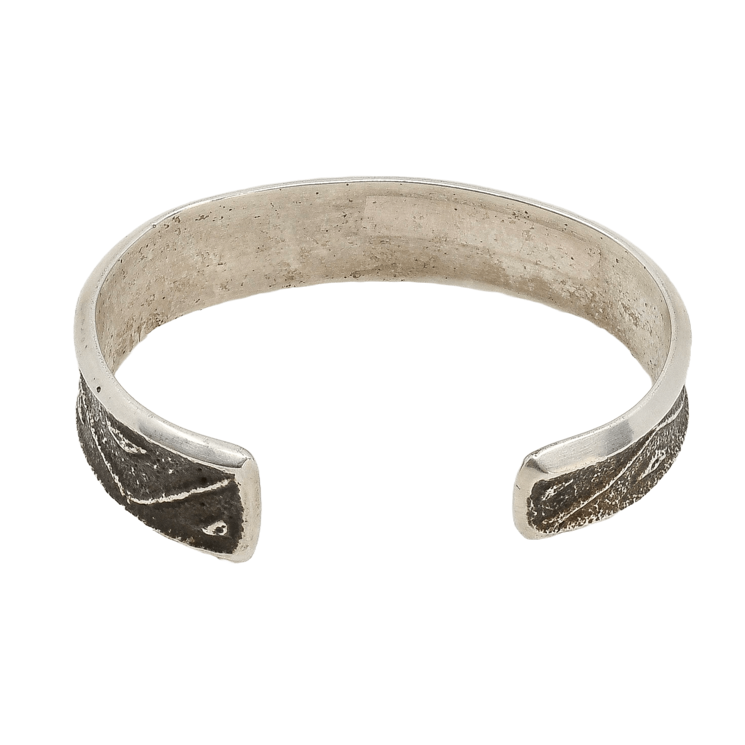 Ira Custer Bracelet of Tufa Cast Silver Lightning - Turquoise & Tufa