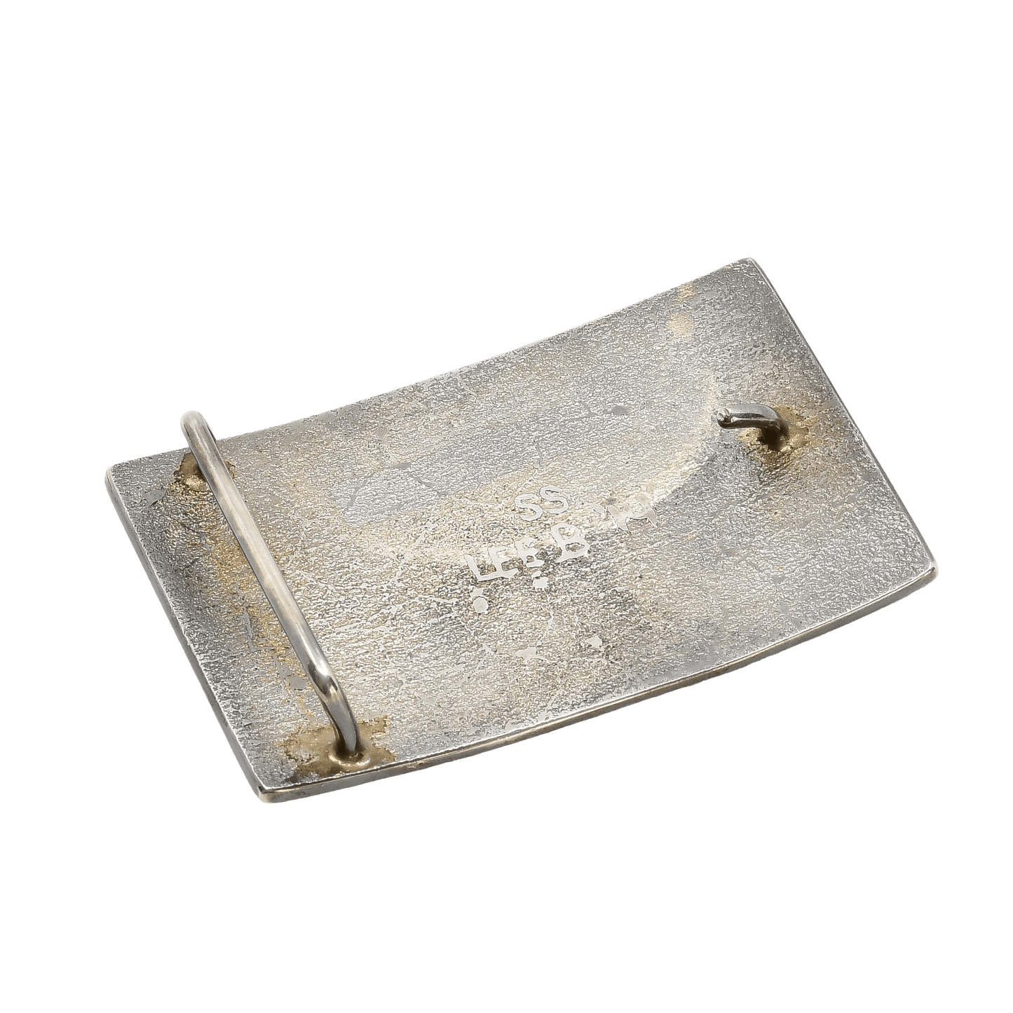 Lee Begay Silver Tufa Cast Buckle With Three Figures and Turquoise - Turquoise & Tufa