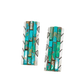 Len Adakai Earrings of Turquoise Mosaic Inlay - Turquoise & Tufa