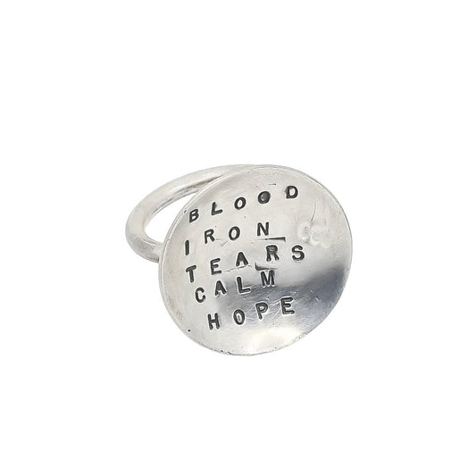Liz Wallace Silver Message Ring - Turquoise & Tufa