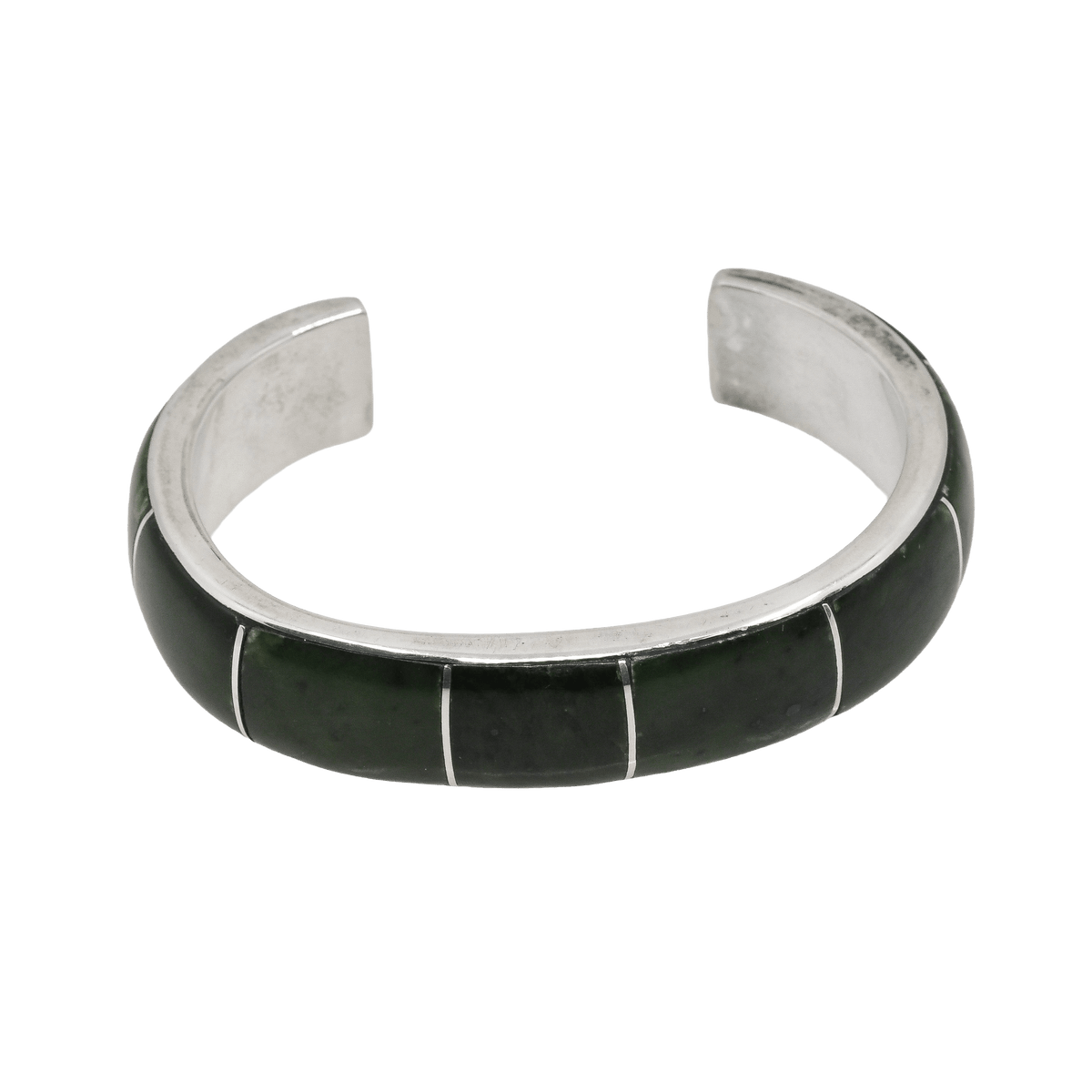Manuel Weahkee Bracelet of Sterling Silver and Jade - Turquoise & Tufa