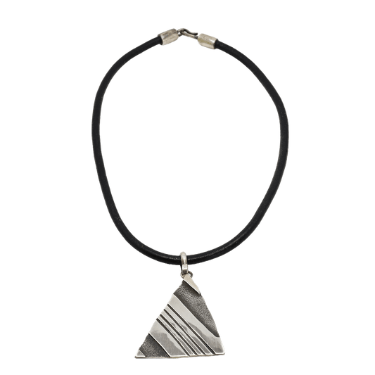 Mark Stevens Pottery Sherd Necklace of Silver Ha - ta - weh - Turquoise & Tufa