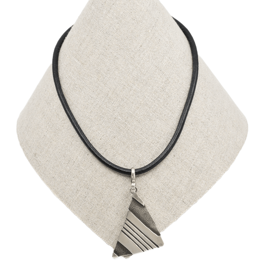 Mark Stevens Pottery Sherd Necklace of Silver Ha - ta - weh - Turquoise & Tufa