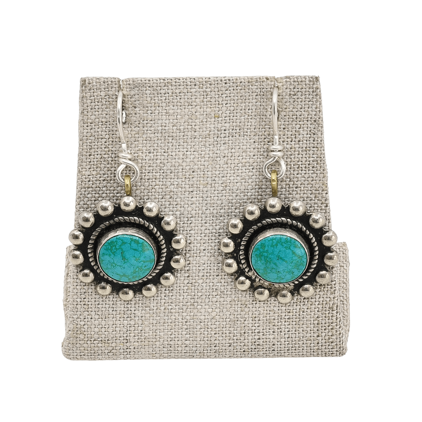 Old Fred Harvey Era Curio Shop Earrings - Turquoise & Tufa