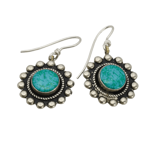 Old Fred Harvey Era Curio Shop Earrings - Turquoise & Tufa