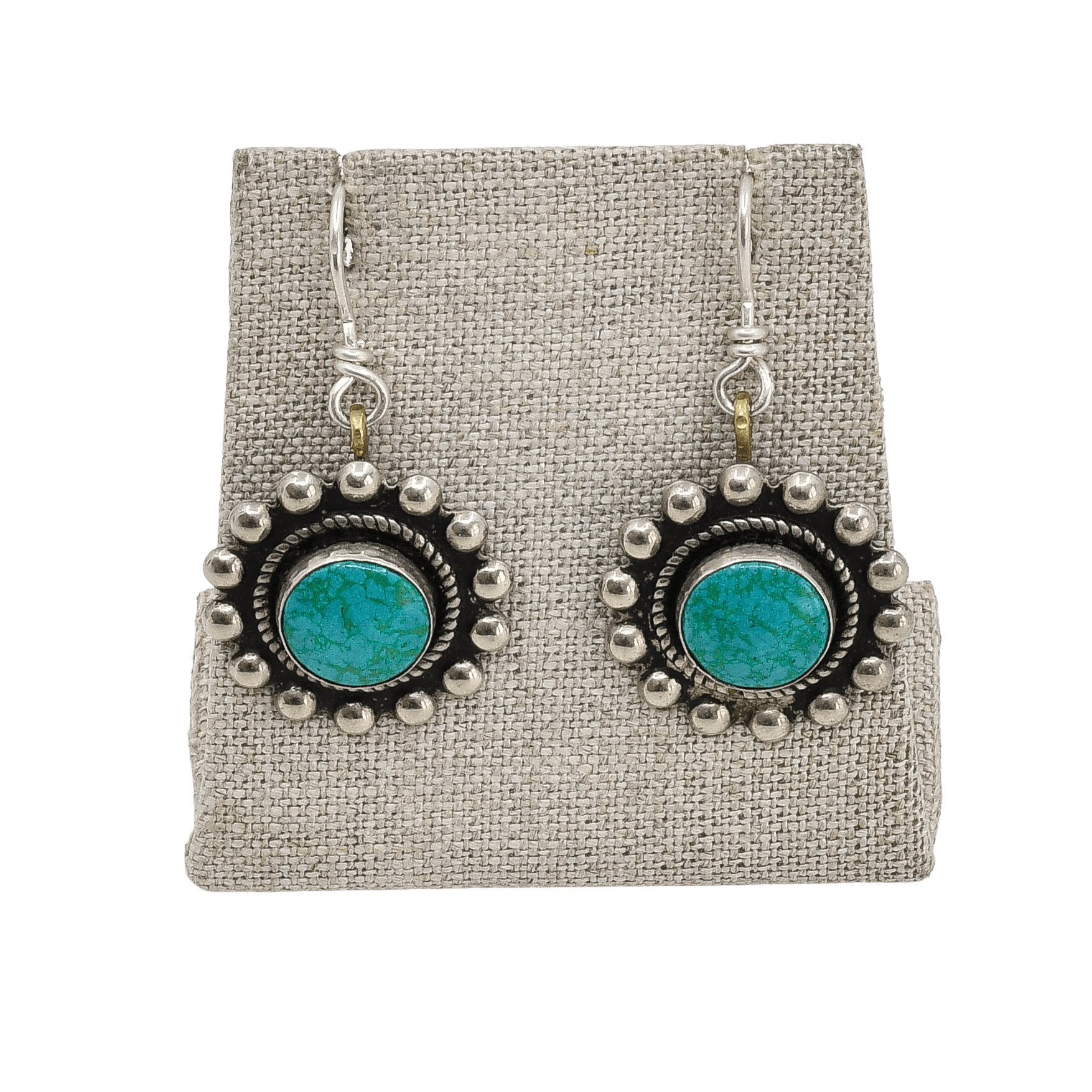 Old Fred Harvey Era Curio Shop Earrings - Turquoise & Tufa