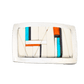 Richard Chavez Contemporary Buckle of Silver and Mosaic Inlay - Turquoise & Tufa