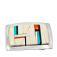 Richard Chavez Contemporary Buckle of Silver and Mosaic Inlay - Turquoise & Tufa