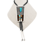 Richard Tsosie Bolo Of Multi - Stone Inlay and Silver Overlay - Turquoise & Tufa