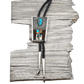 Richard Tsosie Bolo Of Multi - Stone Inlay and Silver Overlay - Turquoise & Tufa