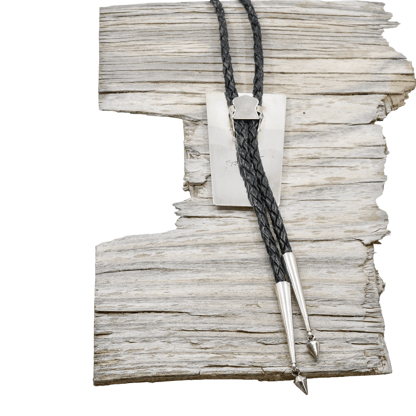 Richard Tsosie Bolo Of Multi - Stone Inlay and Silver Overlay - Turquoise & Tufa