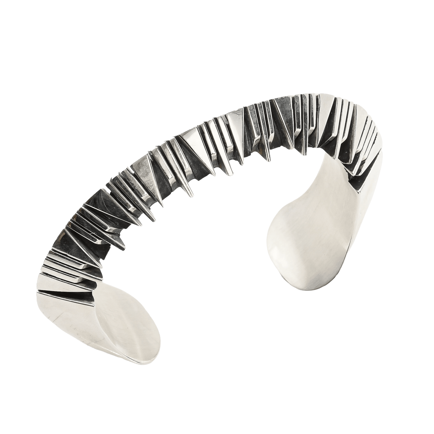 Silver Bracelet by Isaiah Ortiz - Turquoise & Tufa