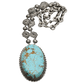 Statement Necklace of Turquoise and Silver By Navajo Andy Cadman - Turquoise & Tufa