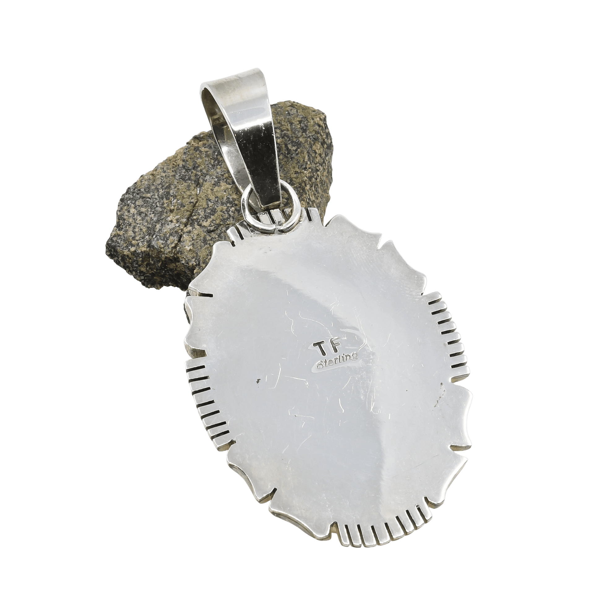 Thomas Francisco Pendant of Jasper and Tiger Eye Inlay - Turquoise & Tufa