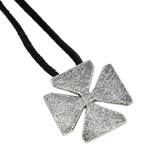 Tufa Cast Navajo Silver Cross By Chenoa Custer - Turquoise & Tufa
