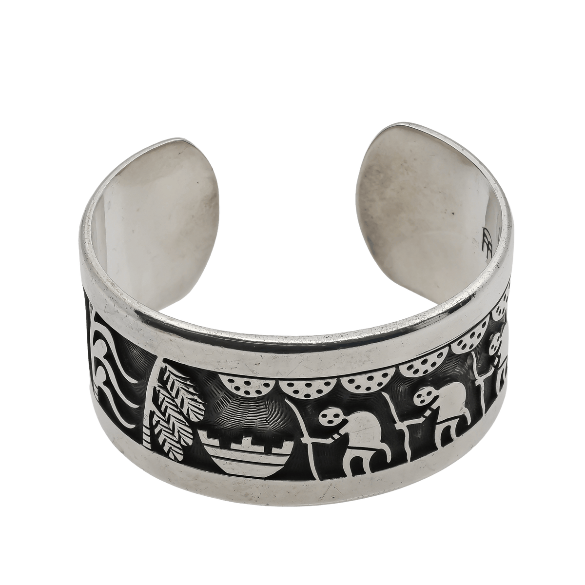 Vintage Beauford Dawahoya Hopi Silver Overlay Bracelet - Turquoise & Tufa