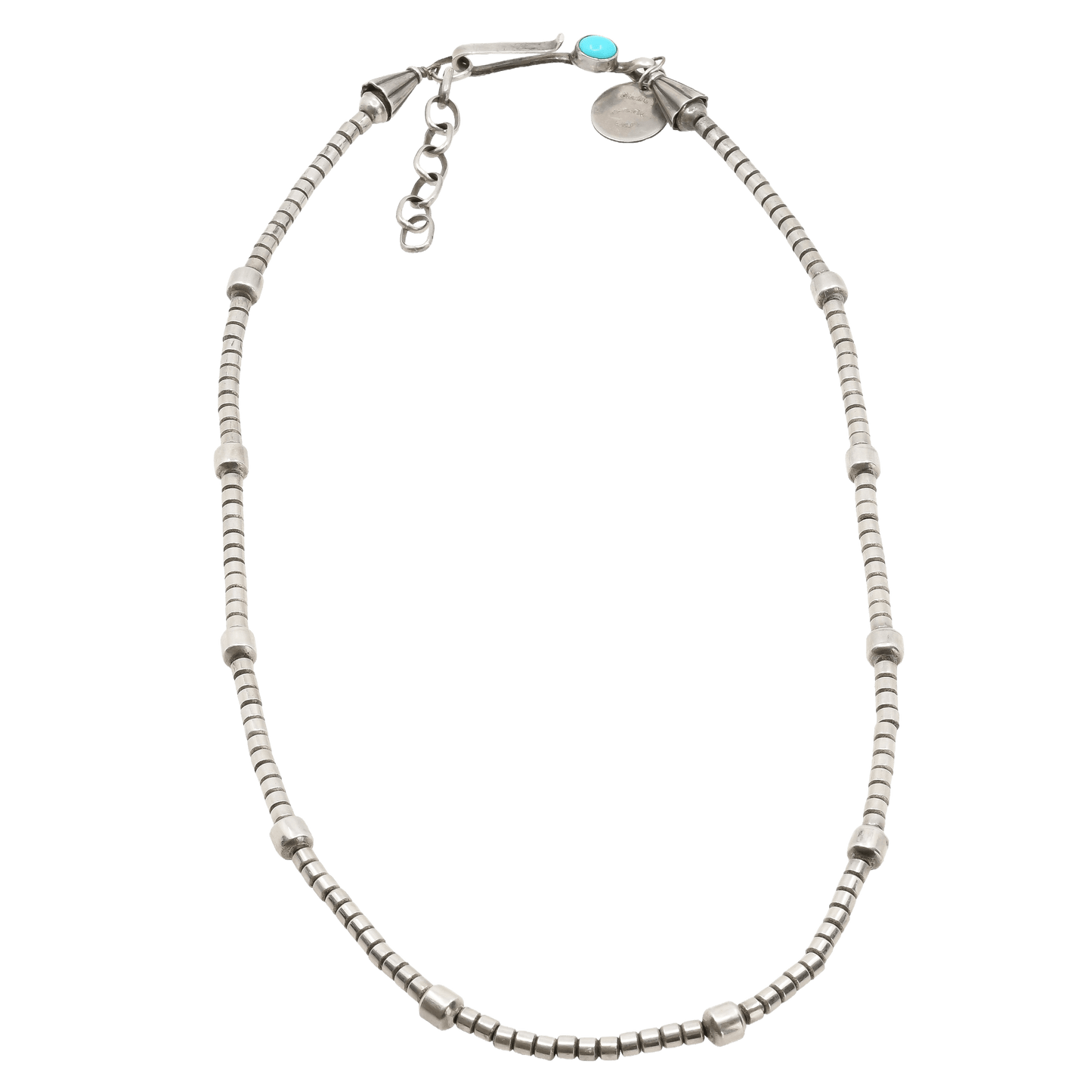 Vintage Christin Wolf Sterling Silver Necklace - Turquoise & Tufa