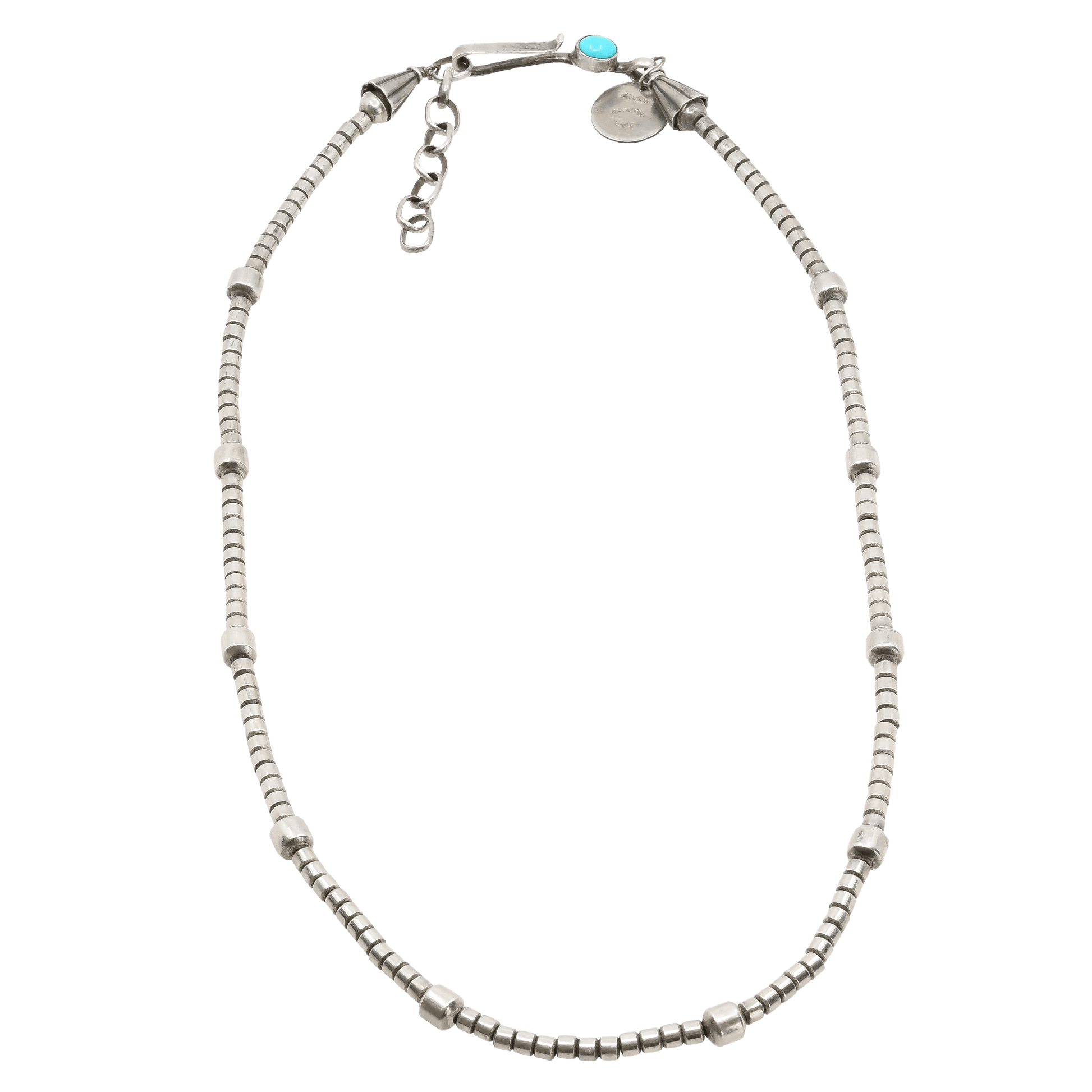 Vintage Christin Wolf Sterling Silver Necklace - Turquoise & Tufa